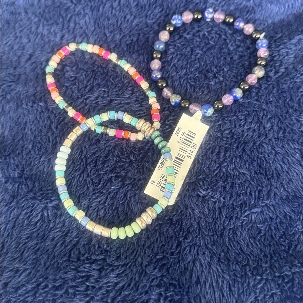 Colorful Beaded Bracelets set of 3